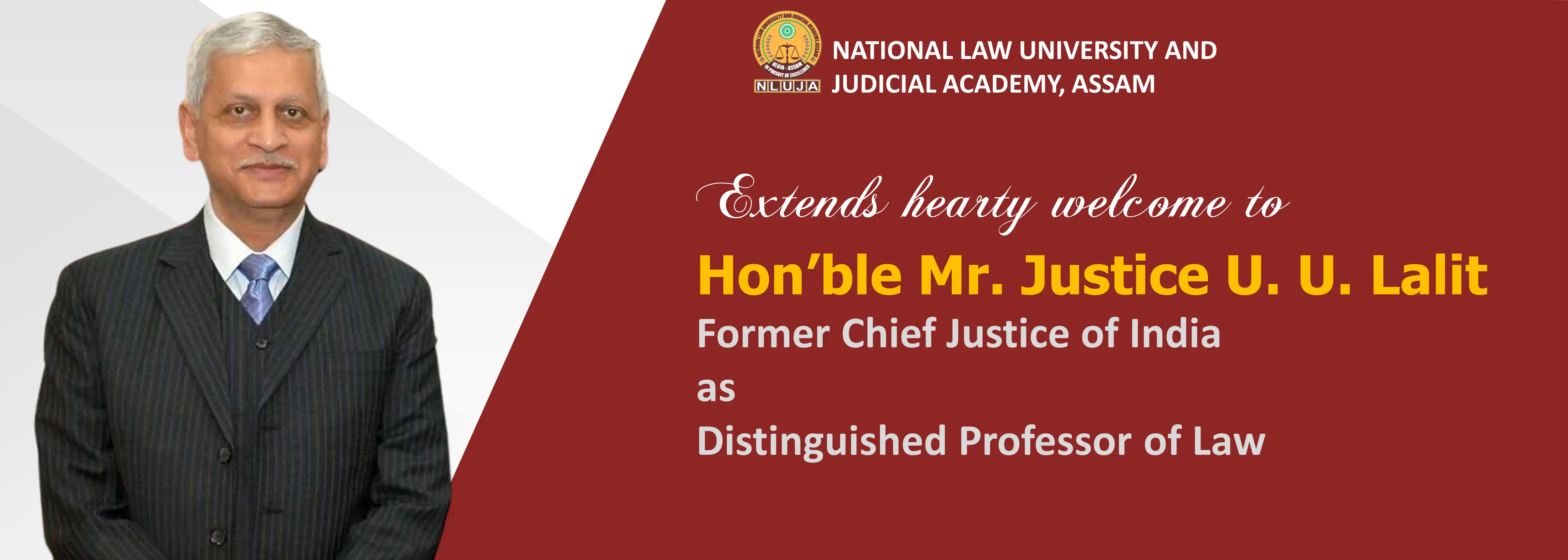 Mr. Justice U. U. Lalit Welcome banner
