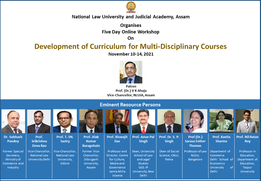 Online Workshop on Development of Curriculum for Multi-Disciplinary Courses