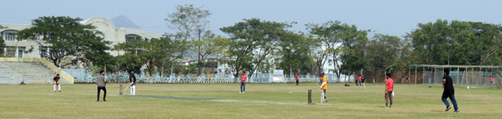 photograph of NLUJA Assam students Playing cricket